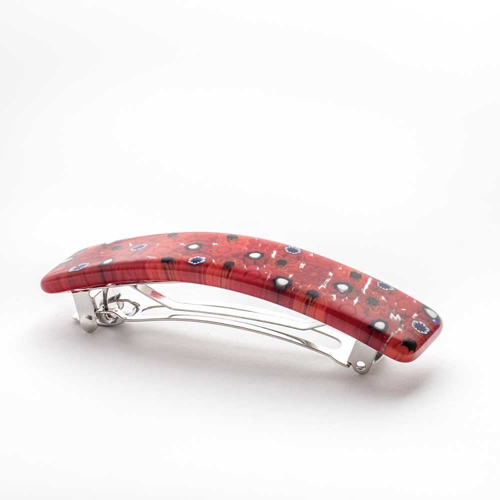Ercole-Moretti-Audrey-collection-fermacapelli-in-murrine-glass-hair-clip-barrette-crimson-bouquet-10225FC_R_1.jpg Fermacapelli rettangolare Crimson Bouquet in murrine - immagine 1