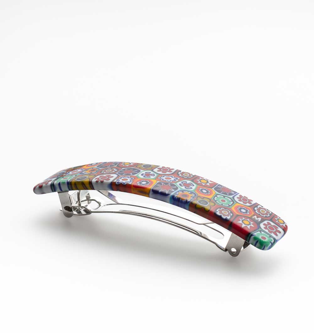 Ercole-Moretti-Audrey-collection-fermacapelli-in-murrine-glass-hair-clip-barrette-millefiori-10225FC_100_1.jpg Fermacapelli rettangolare in murrine Millefiori - immagine 1