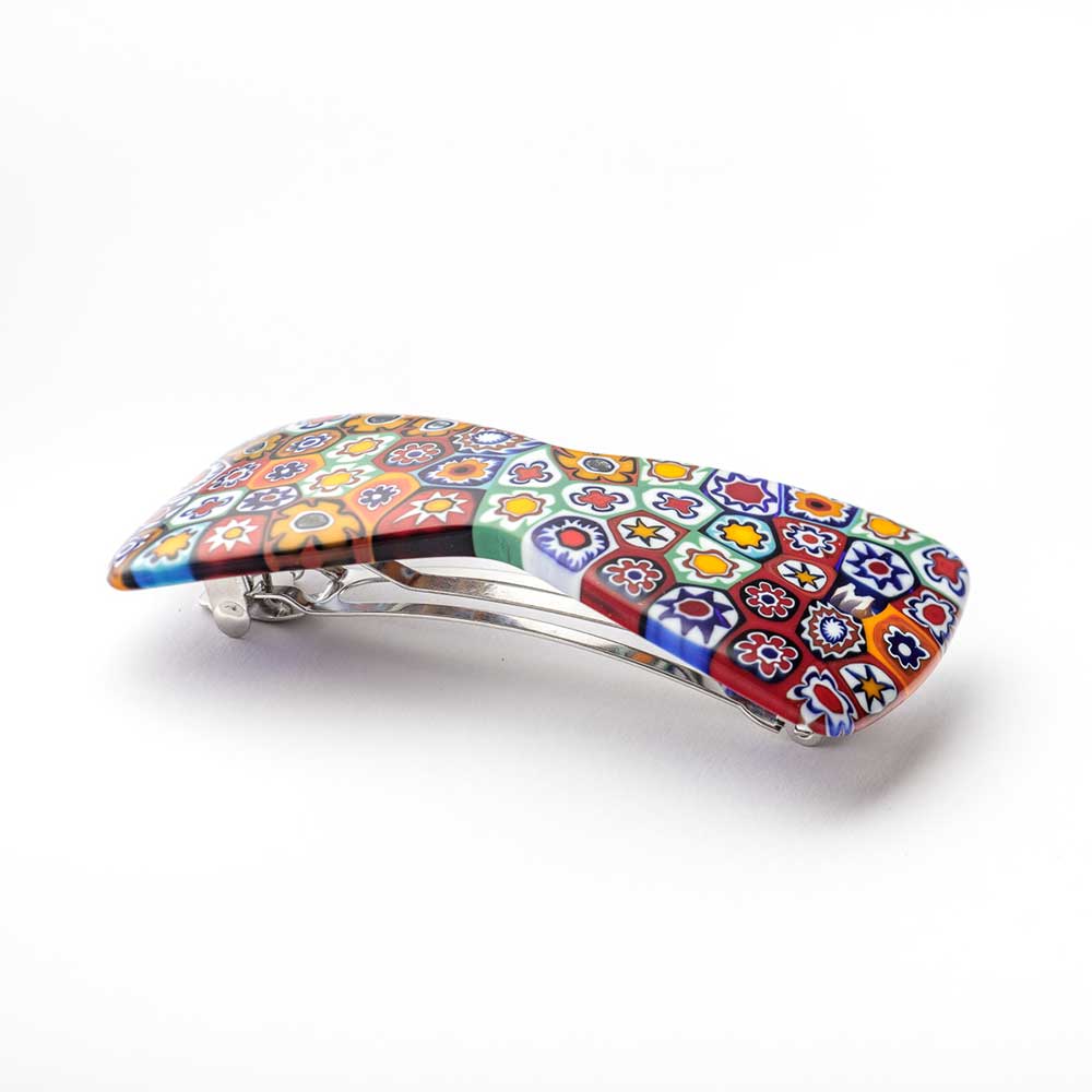 Ercole-Moretti-Audrey-collection-fermacapelli-in-murrine-glass-hair-clip-barrette-millefiori-10621FC_100_1.jpg Fermacapelli fiocco in murrine Millefiori - immagine 1