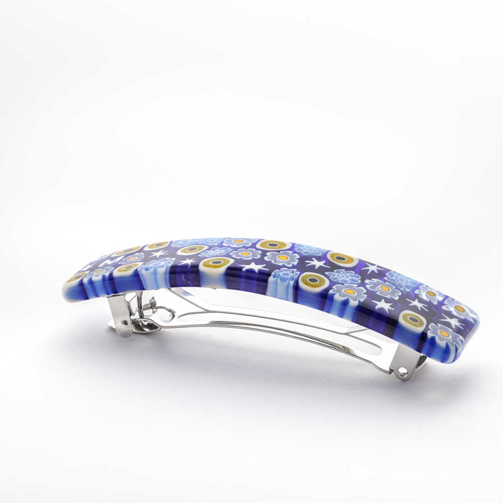 Ercole-Moretti-Audrey-collection-fermacapelli-in-murrine-glass-hair-clip-barrette-pleiades-10225FC_B_1.jpg Fermacapelli rettangolare Ebon Mosaic in murrine - immagine 1
