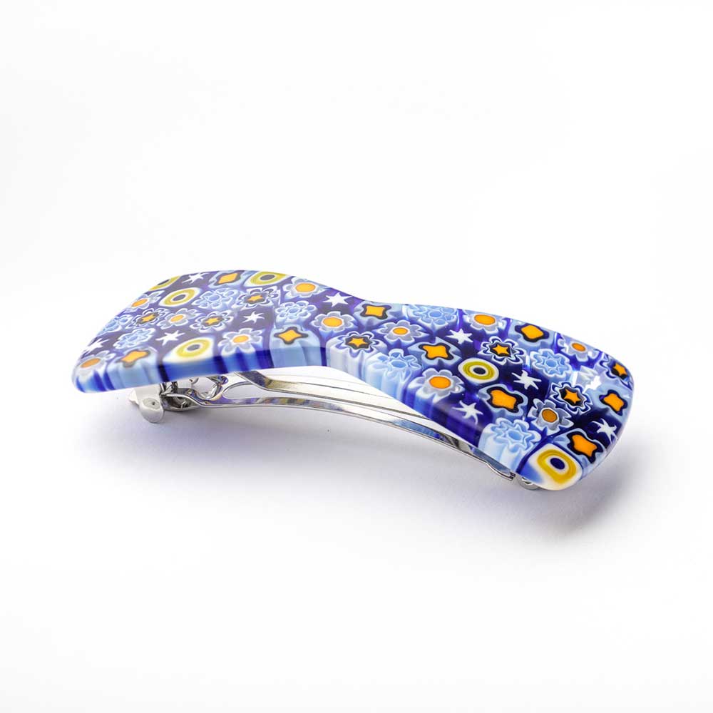 Ercole-Moretti-Audrey-collection-fermacapelli-in-murrine-glass-hair-clip-barrette-pleiades-10621FC_B_1.jpg Pleiades bow hair clip in Millefiori Murano glass - Image 1