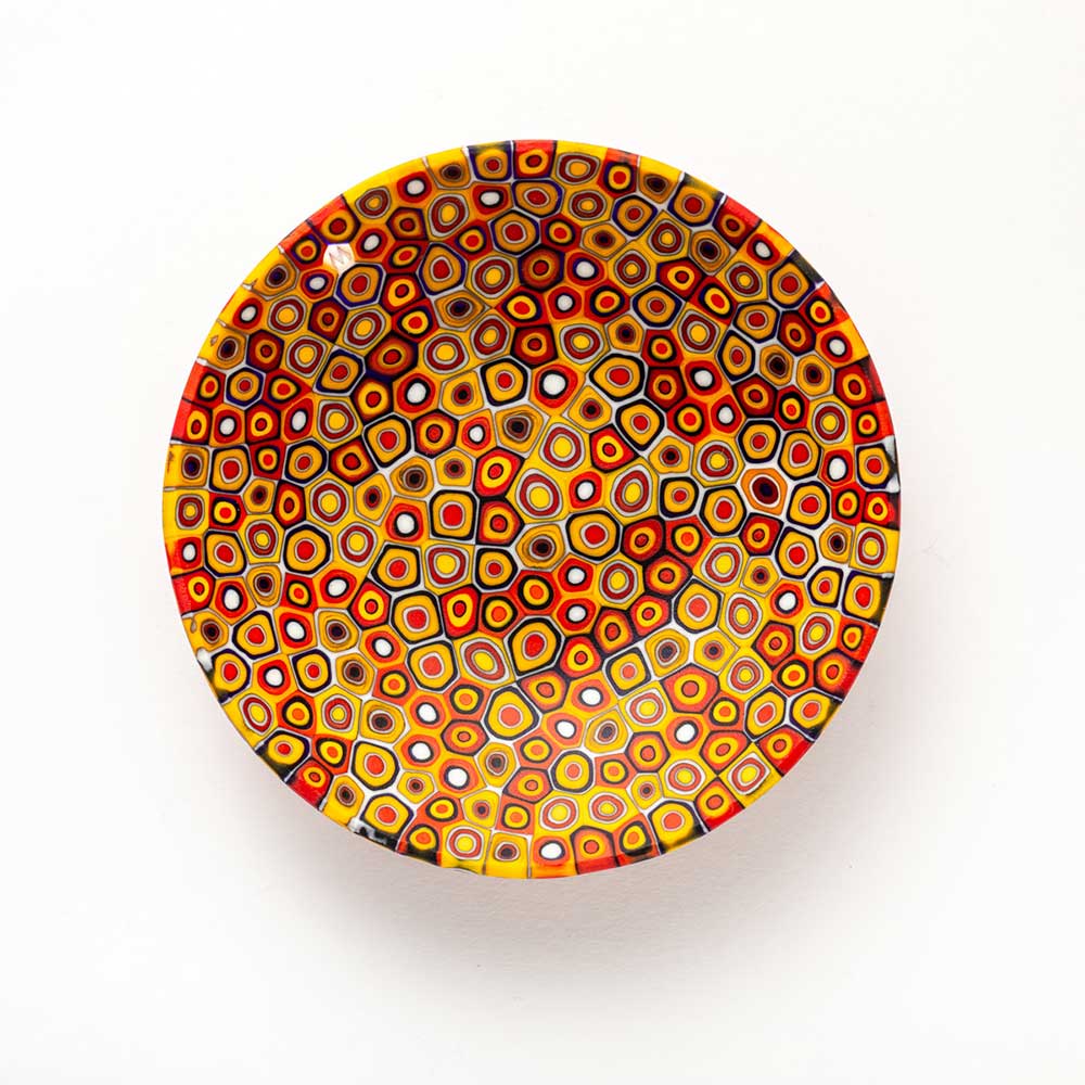 Ercole-Moretti-Classic-collection-ciotola-con-murrine-in-vetro-di-Murano-glass-murrina-bowl-sunset-serenade-Basic_105_003_2.jpg Ciotola Sunset Serenade in murrine senape ø 10,5 cm - immagine 1