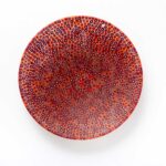 Crimson Bouquet plate in red Millefiori Murano glass ø 24 cm