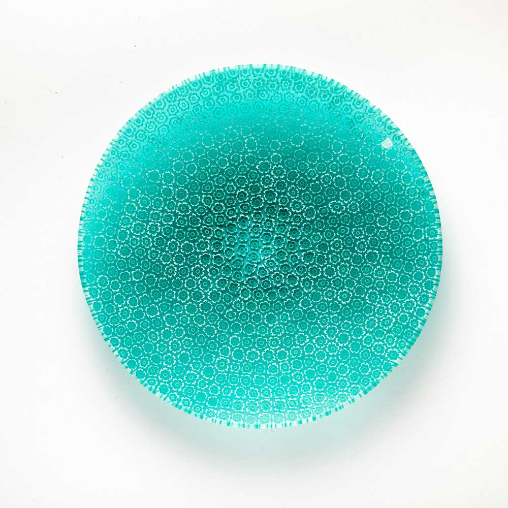 Ercole-Moretti-Classic-collection-piatto-con-murrine-in-vetro-di-Murano-glass-murrina-plate-lagoon-Basic_19_159_2.jpg Piatto Lagoon in murrine turchesi ø 19 cm - immagine 1