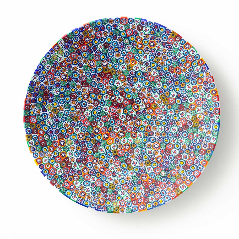 Ercole-Moretti-Classic-collection-piatto-con-murrine-in-vetro-di-Murano-glass-murrina-plate-millefiori-Basic_24_100_2.jpg Millefiori plate in multicolor Millefiori Murano glass ø 24 cm - Image 1