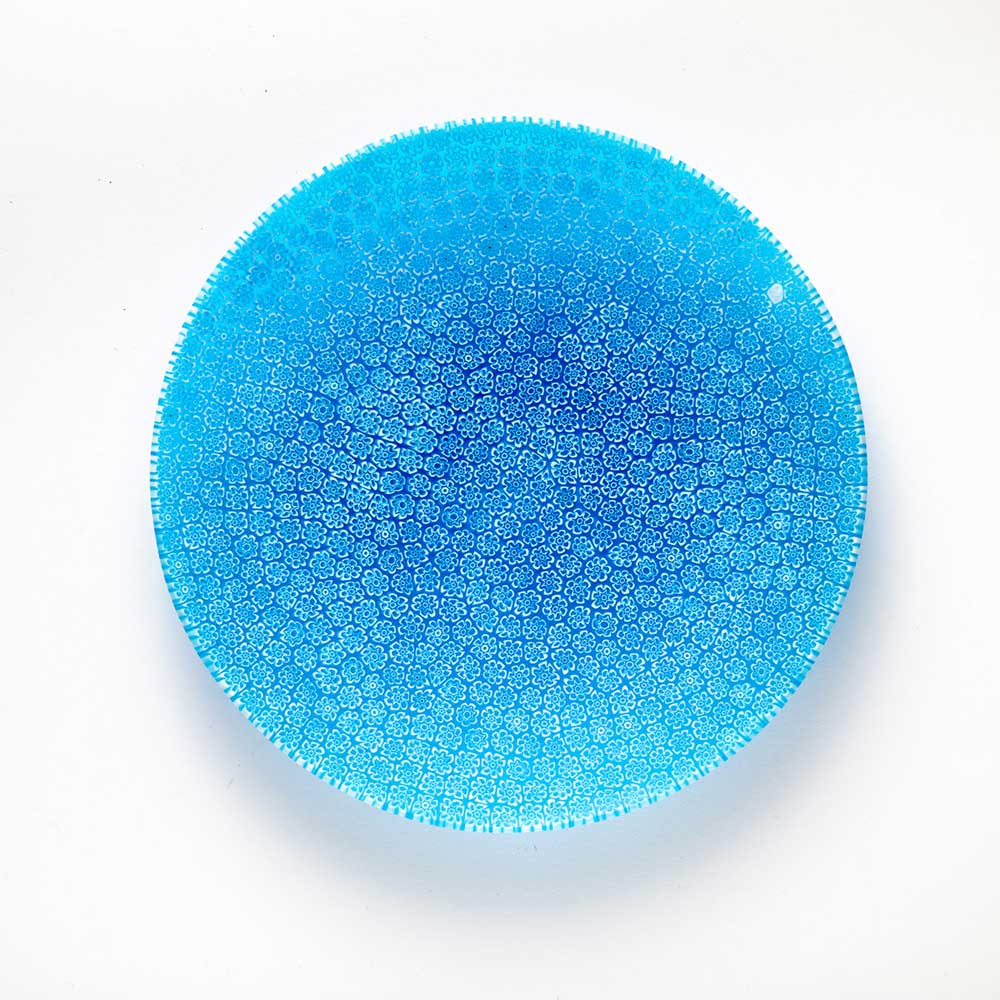 Ercole-Moretti-Classic-collection-piatto-con-murrine-in-vetro-di-Murano-glass-murrina-plate-oceanic-essence-Basic_19_49_2.jpg Piatto Oceanic Essence in murrine azzurre ø 19 cm - immagine 1