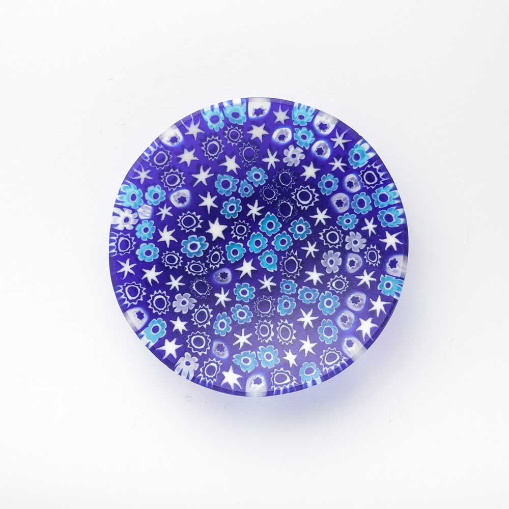 Ercole-Moretti-Classic-collection-piatto-con-murrine-in-vetro-di-Murano-glass-murrina-plate-pleiades-Basic_8_224_2.jpg Piatto Pleiades in murrine blu ø 8 cm - immagine 1