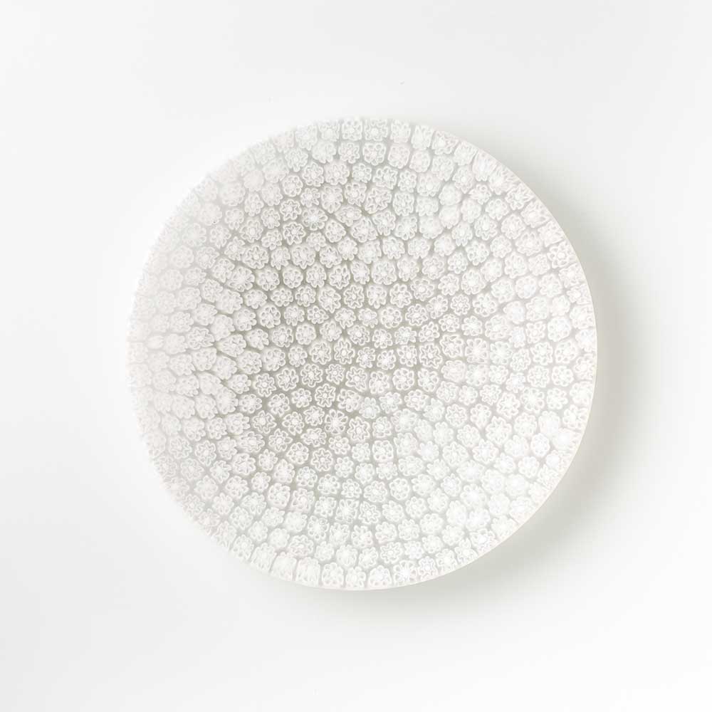 Ercole-Moretti-Classic-collection-piatto-con-murrine-in-vetro-di-Murano-glass-murrina-plate-soft-grace-Basic_13P_46_2.jpg Piatto Soft Grace in murrine bianche ø 13 cm - immagine 1