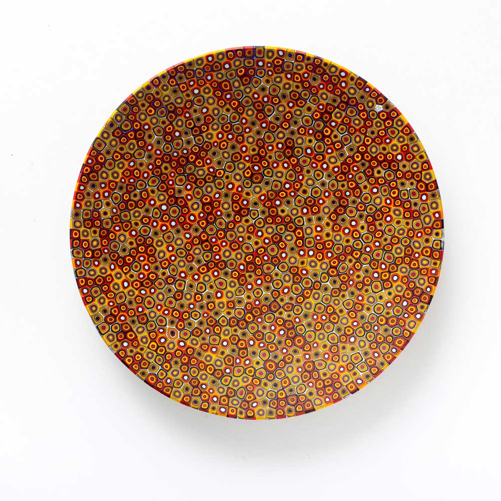 Ercole-Moretti-Classic-collection-piatto-con-murrine-in-vetro-di-Murano-glass-murrina-plate-sunset-serenade-Basic_24_003_2.jpg Piatto Sunset Serenade in murrine senape ø 24 cm - immagine 1