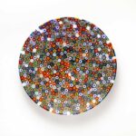 Visionary Eyes plate in multicolor Millefiori Murano glass ø 19 cm