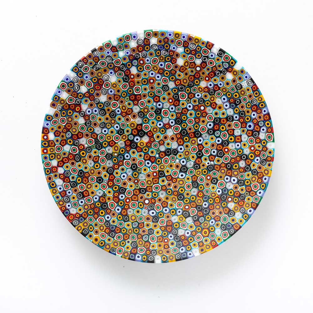 Ercole-Moretti-Classic-collection-piatto-con-murrine-in-vetro-di-Murano-glass-murrina-plate-visionary-eyes-Basic_24_001_2.jpg Piatto Visionary Eyes in murrine multicolor ø 24 cm - immagine 1