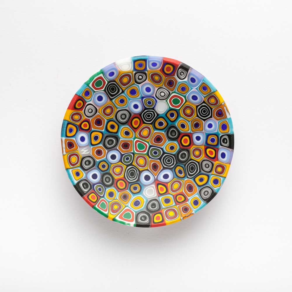 Ercole-Moretti-Classic-collection-piatto-con-murrine-in-vetro-di-Murano-glass-murrina-plate-visionary-eyes-Basic_8_001_2.jpg Piatto Visionary Eyes in murrine multicolor ø 8 cm - immagine 1