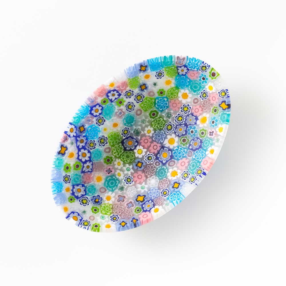 Ercole-Moretti-Classic-collection-piatto-ovale-con-murrine-in-vetro-di-Murano-glass-murrina-oval-plate-charlize-Basic_Ovp_200_2.jpg Ciotola ovale Charlize in murrine multicolor 10,5 x 7,5 cm - immagine 1