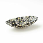 Ebon Mosaic oval bowl in black and white Millefiori Murano glass 10.5 x 7.5 cm - Image 2