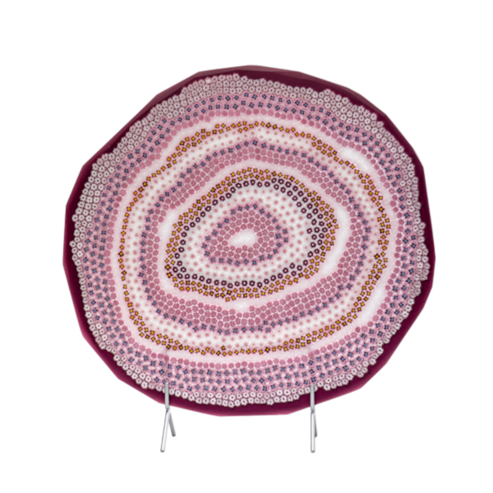 Ercole-Moretti-Design-collection-piatto-di-design-in-vetro-di-Murano-glass-designer-plate-Agata_35_Pink_1 AGATA Pink large - immagine 1