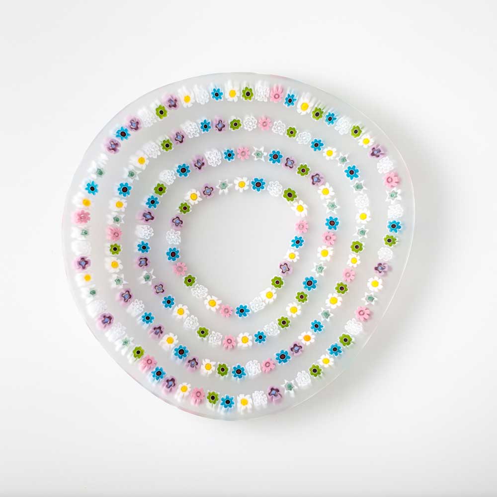 Ercole-Moretti-Design-collection-piatto-di-design-in-vetro-di-Murano-glass-designer-plate-Circles_15_200_2.jpg Piatto Circles d'eau in murrine multicolor ø 15 cm - immagine 1