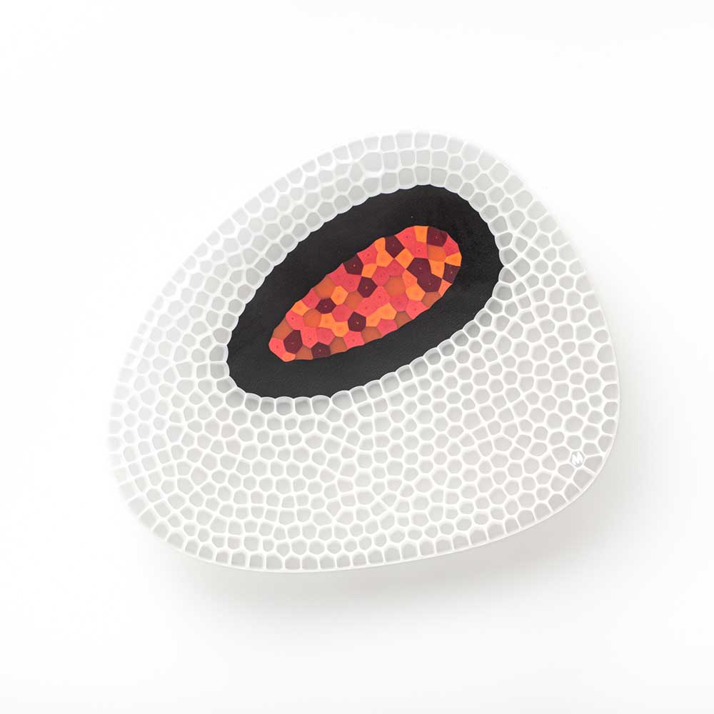 Ercole-Moretti-Design-collection-piatto-di-design-in-vetro-di-Murano-glass-designer-plate-Kai_A_2 Piatto Kai A in murrine 20x17 cm - immagine 1
