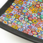 Millefiori square plate in multicolor Millefiori Murano glass 18x18 cm - Image 3