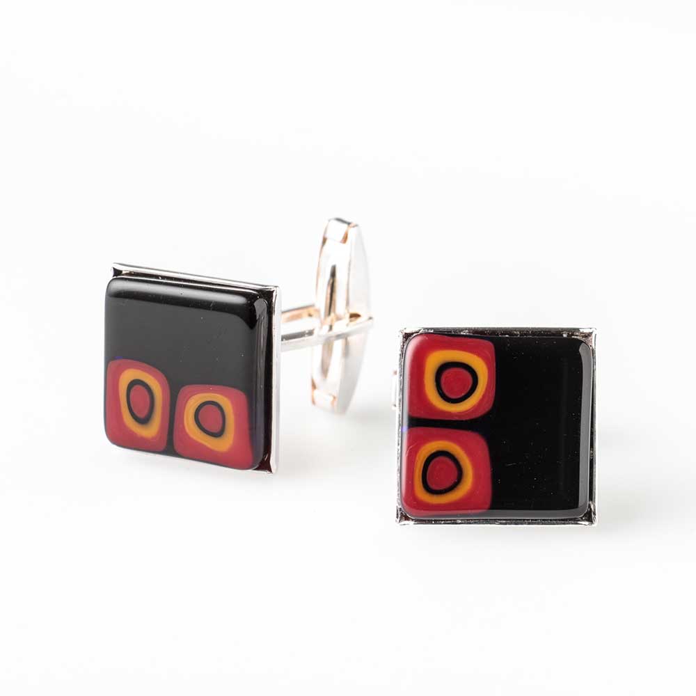 Ercole-Moretti-Garcon-collection-gemelli-per-camicia-in-murrine-glass-cufflinks-supernova-10151GEM_151N_1.jpg Gemelli Supernova argentati con murrine multicolor - immagine 1