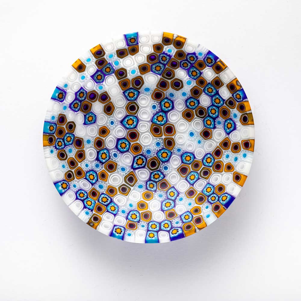 Ercole-Moretti-Gibigiana-collection-ciotola-con-murrine-in-vetro-di-Murano-glass-murrina-bowl-cloves-Basic_105_223_2.jpg Cloves bowl in multicolor Millefiori Murano glass ø 10.5 cm - Image 1