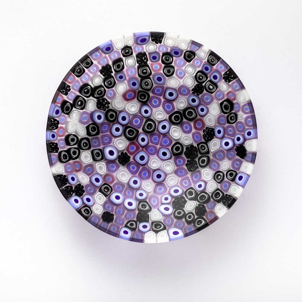 Ercole-Moretti-Gibigiana-collection-ciotola-con-murrine-in-vetro-di-Murano-glass-murrina-bowl-cosmic-touch-Basic_105_219_2.jpg Ciotola Cosmic Touch in murrine viola ø 10,5 cm - immagine 1