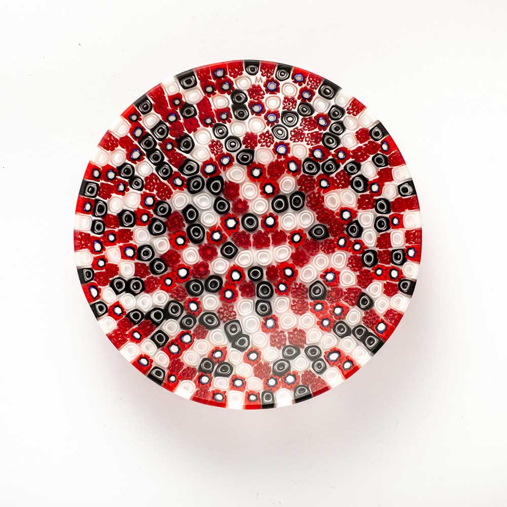 Ercole-Moretti-Gibigiana-collection-ciotola-con-murrine-in-vetro-di-Murano-glass-murrina-bowl-lady-bug-Basic_13C_220_2.jpg Lady Bug bowl in red Millefiori Murano glass ø 13 cm - Image 1
