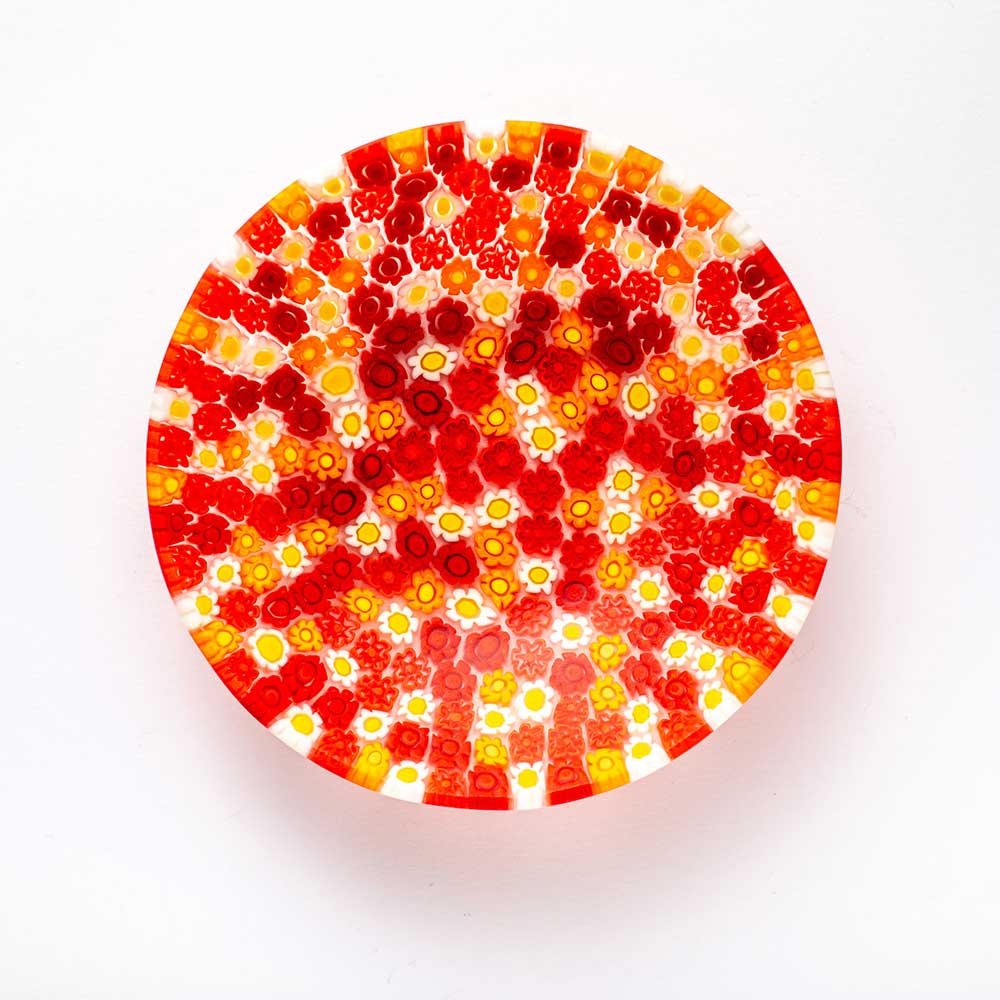 Ercole-Moretti-Gibigiana-collection-ciotola-con-murrine-in-vetro-di-Murano-glass-murrina-bowl-scarlet-medley-Basic_105_221_2.jpg Ciotola Scarlet Medley in murrine rosse ø 10,5 cm - immagine 1