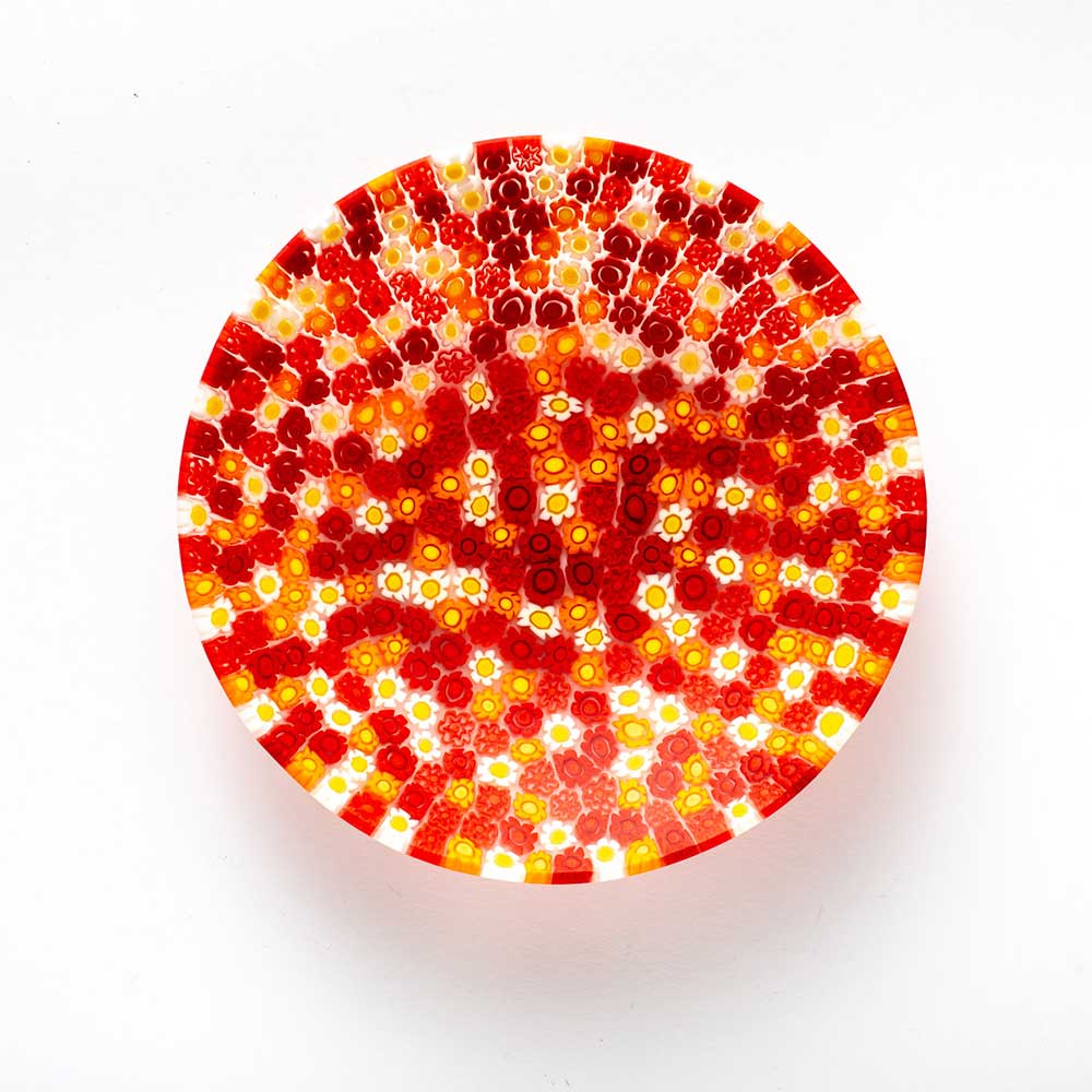 Ercole-Moretti-Gibigiana-collection-ciotola-con-murrine-in-vetro-di-Murano-glass-murrina-bowl-scarlet-medley-Basic_13C_221_2.jpg Ciotola Scarlet Medley in murrine rosse ø 13 cm - immagine 1