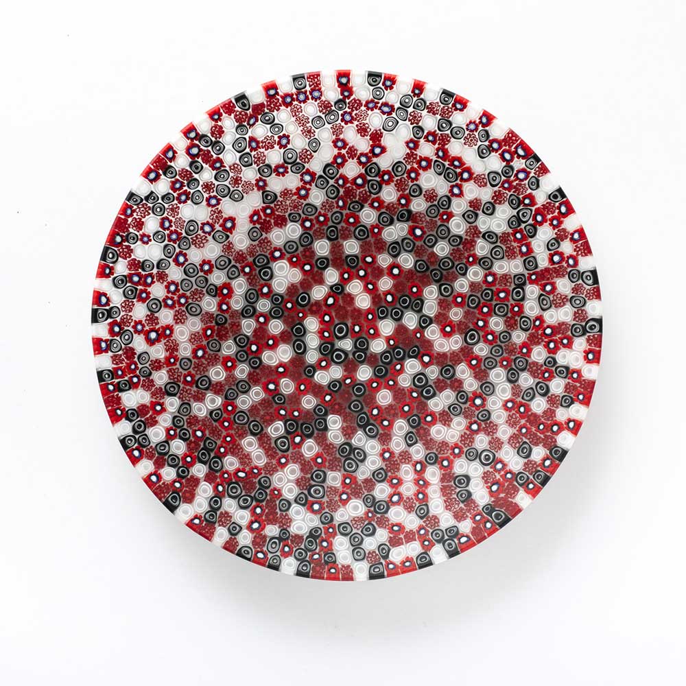 Ercole-Moretti-Gibigiana-collection-piatto-con-murrine-in-vetro-di-Murano-glass-murrina-plate-lady-bug-Basic_24_220_2.jpg Piatto Lady Bug in murrine rosse ø 24 cm - immagine 1