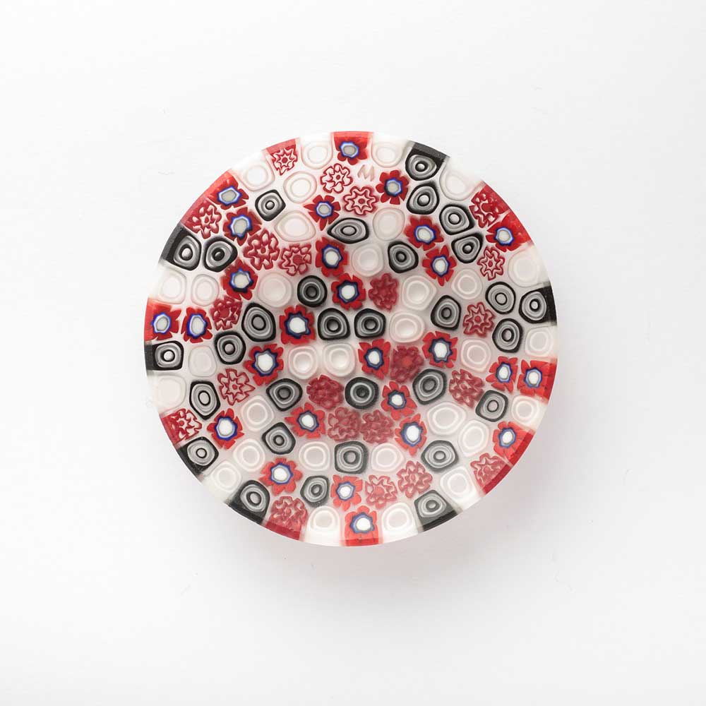 Ercole-Moretti-Gibigiana-collection-piatto-con-murrine-in-vetro-di-Murano-glass-murrina-plate-lady-bug-Basic_8_220_2.jpg Piatto Lady Bug in murrine rosse ø 8 cm - immagine 1