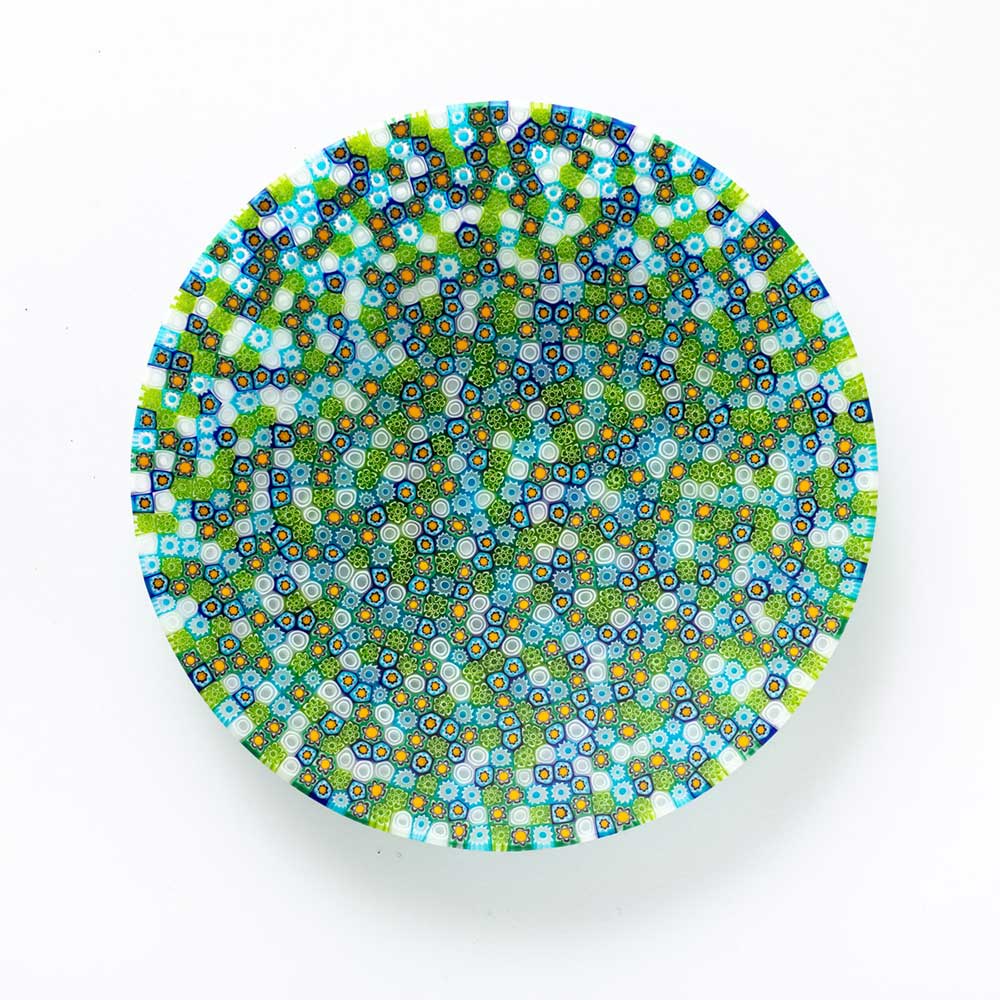 Ercole-Moretti-Gibigiana-collection-piatto-con-murrine-in-vetro-di-Murano-glass-murrina-plate-santonico-Basic_24_222_2.jpg Piatto Santonico in murrine multicolor ø 24 cm - immagine 1