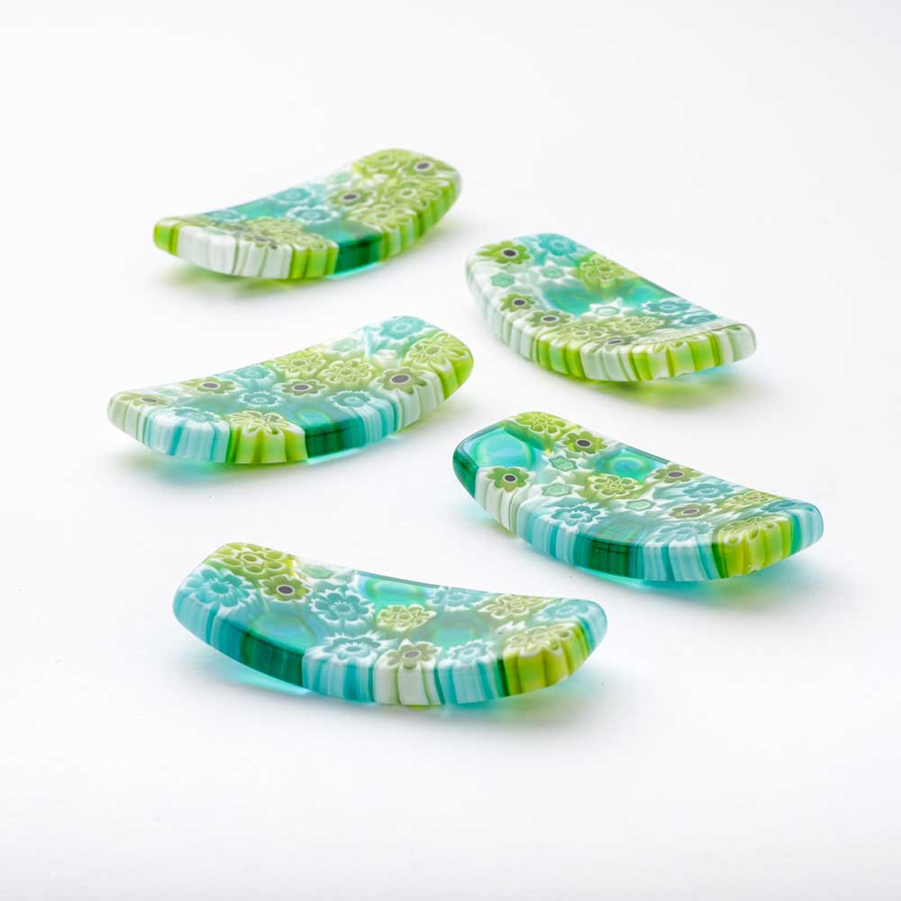 Ercole-Moretti-Hashioki-collection-poggia-bacchette-in-murrine-glass-chopstick-holders-barena-10351_SET5_211_1.jpg Barena set of 5 chopstick rests in Millefiori Murano glass - Image 1