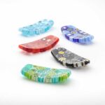 Set of 5 mchopstick rests in multicolor Millefiori Murano glass