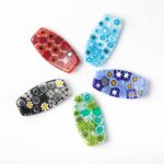 Set of 5 mchopstick rests in multicolor Millefiori Murano glass - Image 2