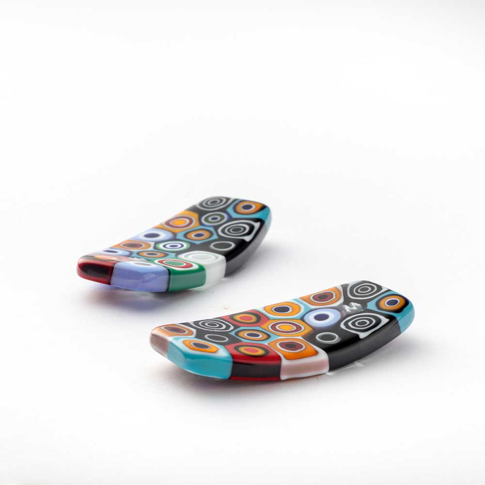 Ercole-Moretti-Hashioki-collection-poggia-bacchette-in-murrine-glass-chopstick-holders-visionary-eyes-10351_SET2_001_1.jpg Visionary Eyes set of 2 chopstick rests in Millefiori Murano glass - Image 1