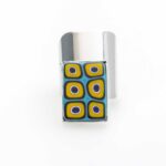 Adjustable silvery Seven Seas ring with 6 multicolor Millefiori Murano glass