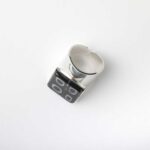 Adjustable silvery Black Hole ring with 4 black Millefiori Murano glass - immagine 2