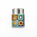 Adjustable silvery ring with 4 Millefiori Murano glass