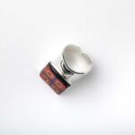 Adjustable silvery Red Dots ring with 4 multicolor Millefiori Murano glass - immagine 2