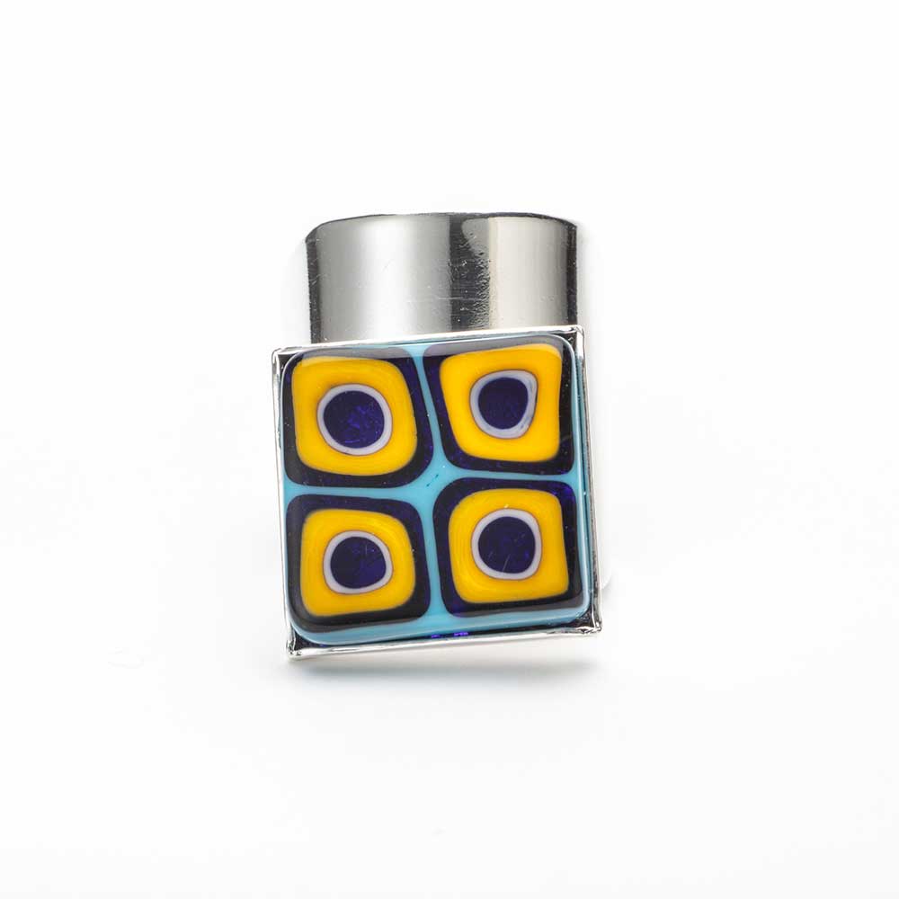 Ercole-Moretti-Mademoiselle-collection-anello-con-murrine-in-vetro-di-Murano-glass-adjustable-ring-Seven-Seas-10151AN_163_1.jpg Anello Seven Seas argentato regolabile con 4 murrine multicolor - immagine 1