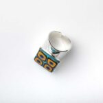 Adjustable silvery Seven Seas ring with 4 multicolor Millefiori Murano glass - immagine 2