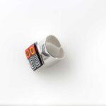 Adjustable silvery Virtual Reality ring with 4 multicolor Millefiori Murano glass - immagine 2