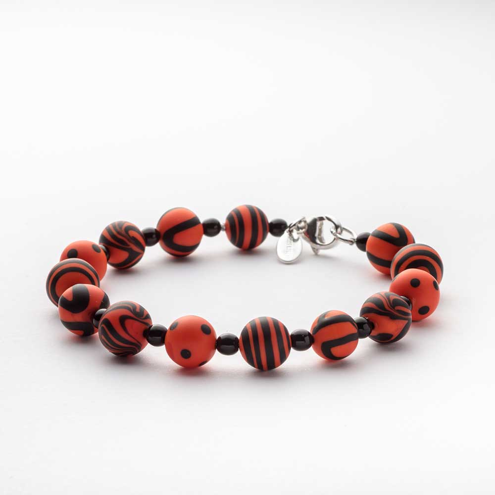 Ercole-Moretti-Murano-Charms-collection-bracciale-in-vetro-di-murano-glass-bracelet-Grooves-202430_BR_AR_1.jpg Bracelet Grooves with orange Murano glass beads - Image 1