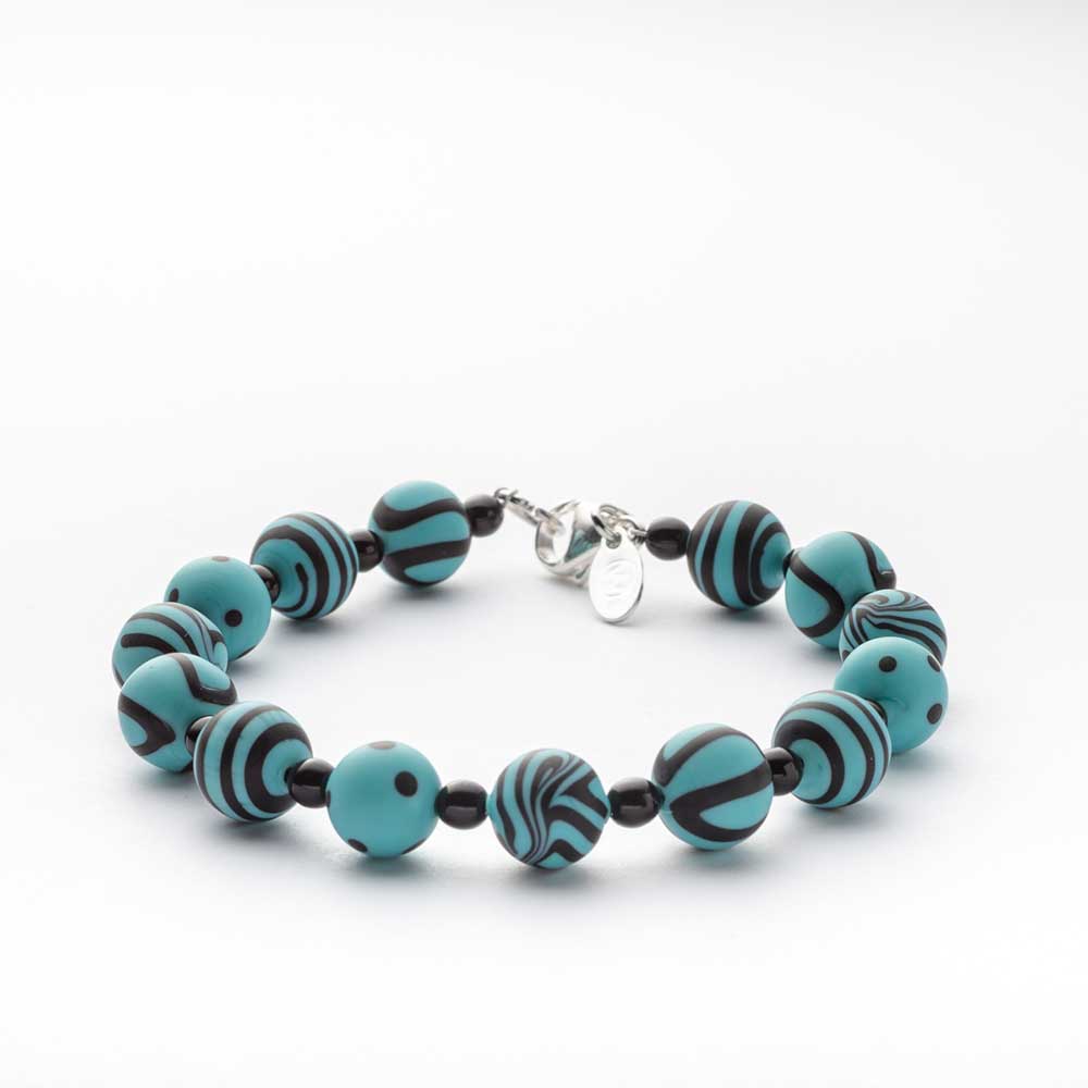 Ercole-Moretti-Murano-Charms-collection-bracciale-in-vetro-di-murano-glass-bracelet-Grooves-202430_BR_TU_1.jpg Bracciale Grooves con perle turchesi - immagine 1