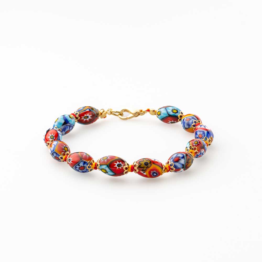 Ercole-Moretti-Murano-Charms-collection-bracciale-in-vetro-di-murano-glass-bracelet-Millefiori-701_8_BR_1.jpg Bracciale con perle ovali 8 mm Millefiori - immagine 1