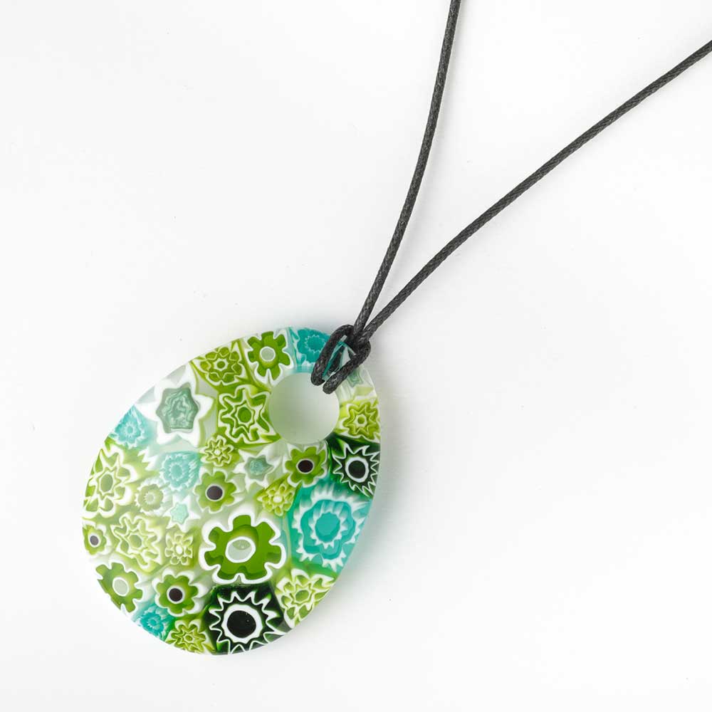 Ercole-Moretti-Oval-collection-pendente-in-murrine-in-vetro-di-Murano-glass-pendant-Barena-10459_G_1.jpg Barena oval Millefiori Murano glass pendant - Image 1