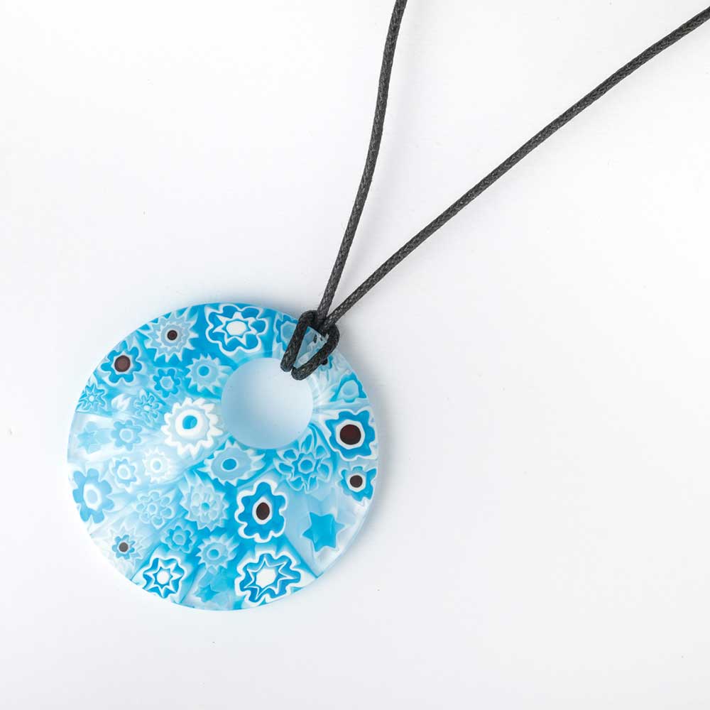 Ercole-Moretti-Round-collection-pendente-in-murrine-in-vetro-di-Murano-glass-pendant-Azure-Elegance-10393_A_1.jpg Azure Elegance round Millefiori Murano glass pendant - Image 1
