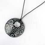 Black Hole round Millefiori Murano glass pendant