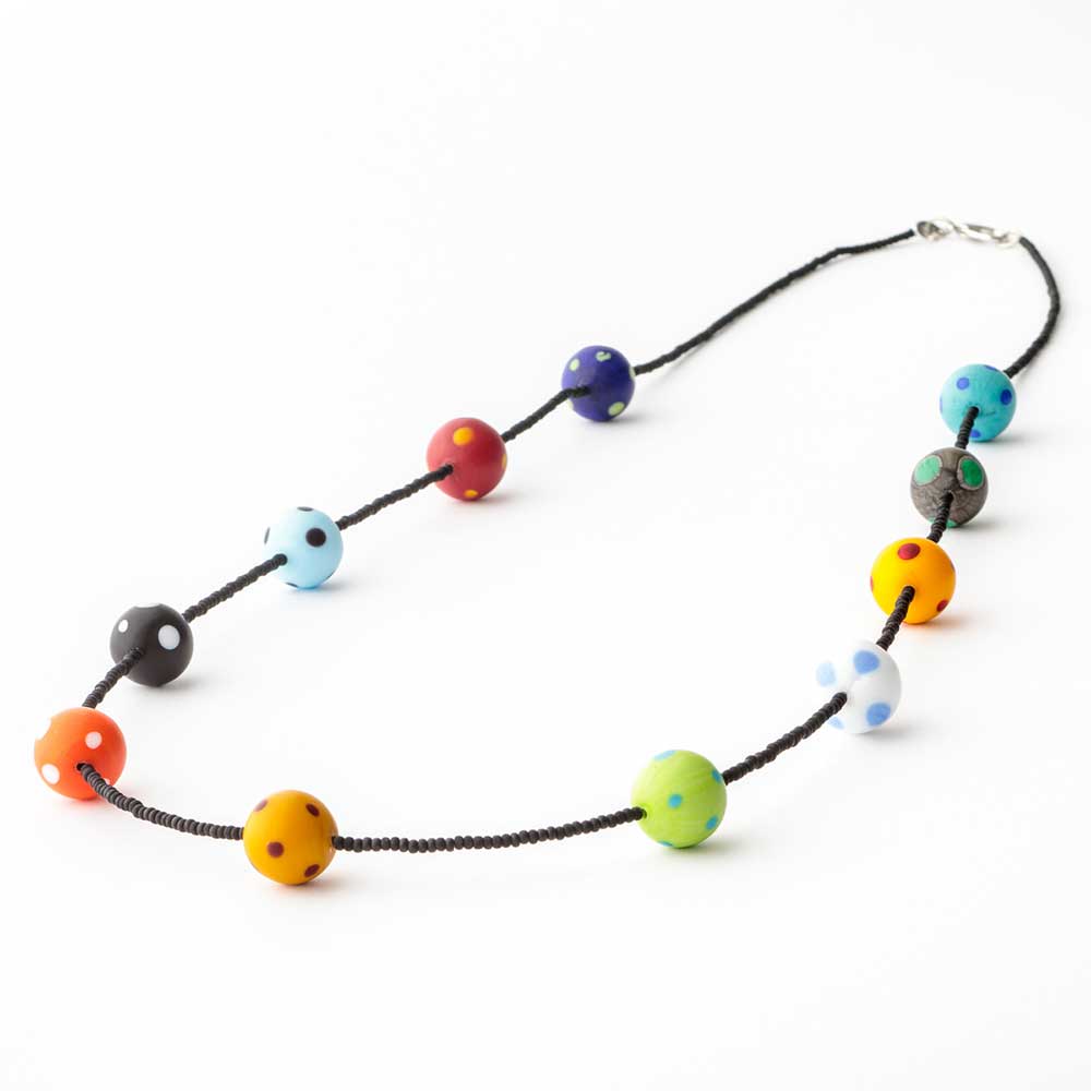Ercole-Moretti-Venetian-Decollete-collection-collana-in-perle-in-vetro-di-Murano-pearl-glass-necklace-Polka-Dots-202413_100_MIX_1.jpg Collana Polka Dots multicolor 100 cm - immagine 1