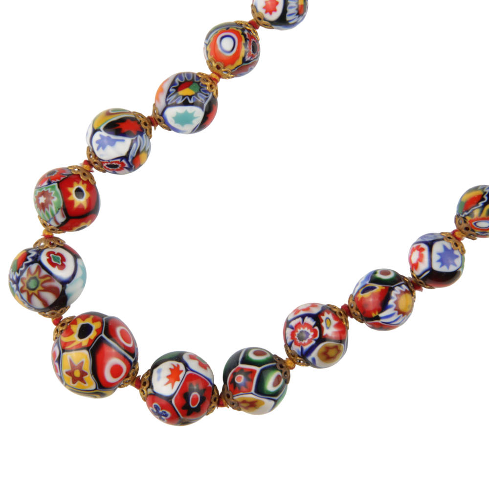 Ercole-Moretti-Vintage-collection-collana-antica-in-perle-in-vetro-di-Murano-antique-pearl-glass-necklace-COLL_MIL_MIX_53_1.jpg Collana Vintage con perle Millefiori multicolor 53 cm - immagine 1